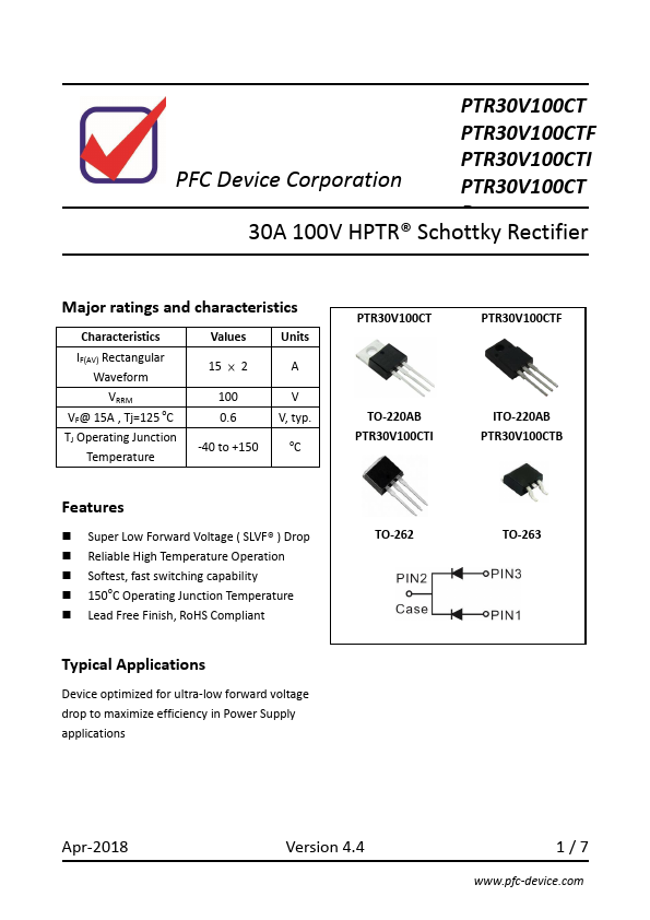 PTR30V100CTF