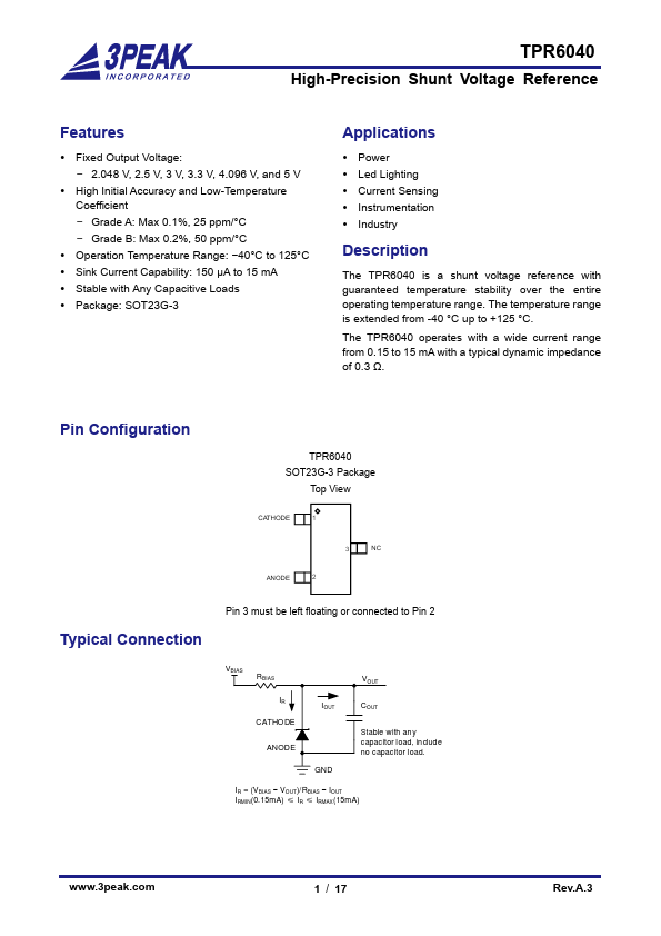 TPR6040 Datasheet Preview