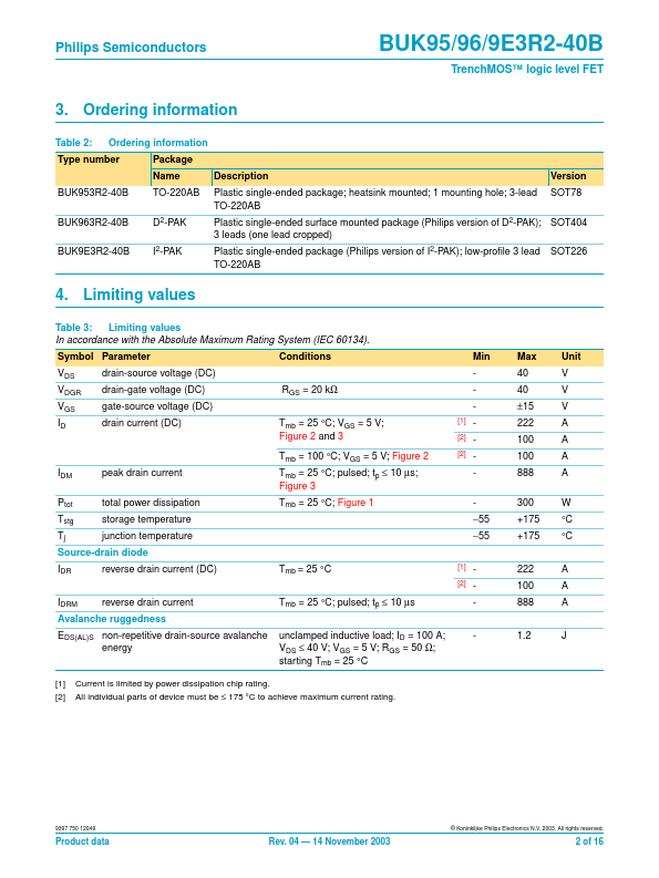 BUK959E3R2-40B