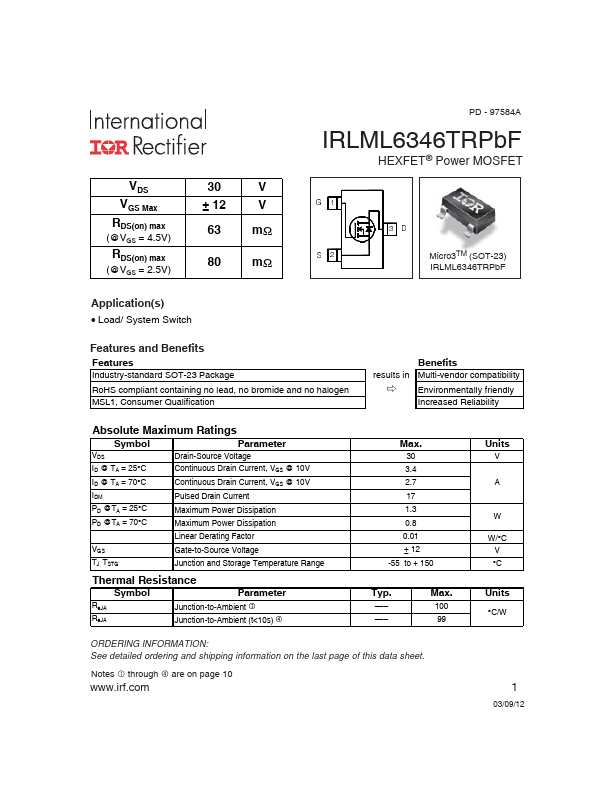 IRLML6346TRPbF