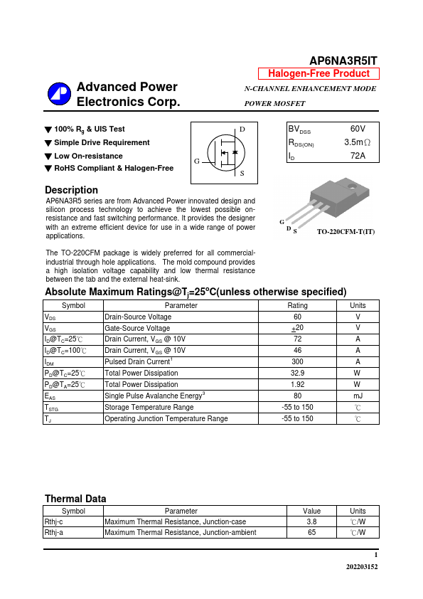 AP6NA3R5IT Datasheet Preview