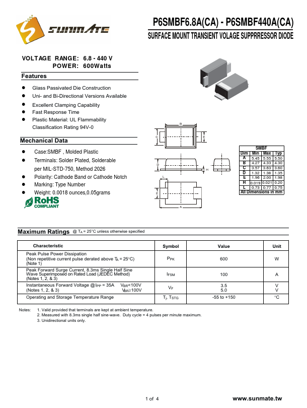 P6SMBF350CA