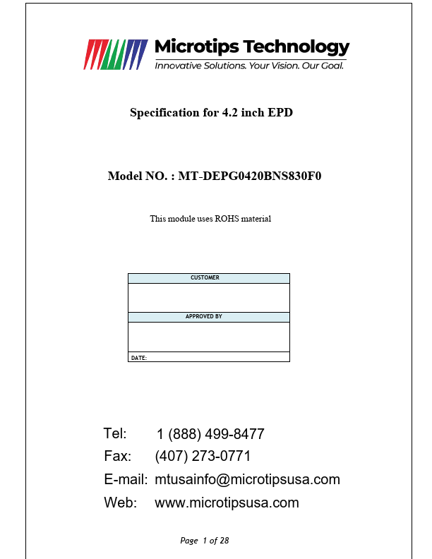 MT-DEPG0420BNS830F0 Datasheet Preview