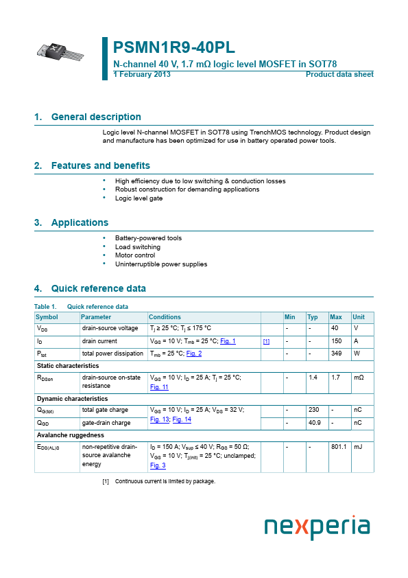 PSMN1R9-40PL