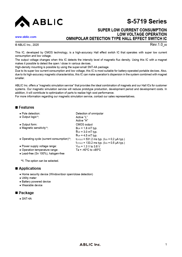 S-5719 Datasheet Preview