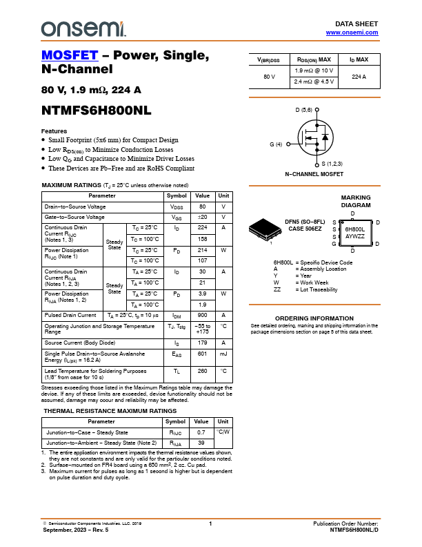 NTMFS6H800NL Datasheet Preview