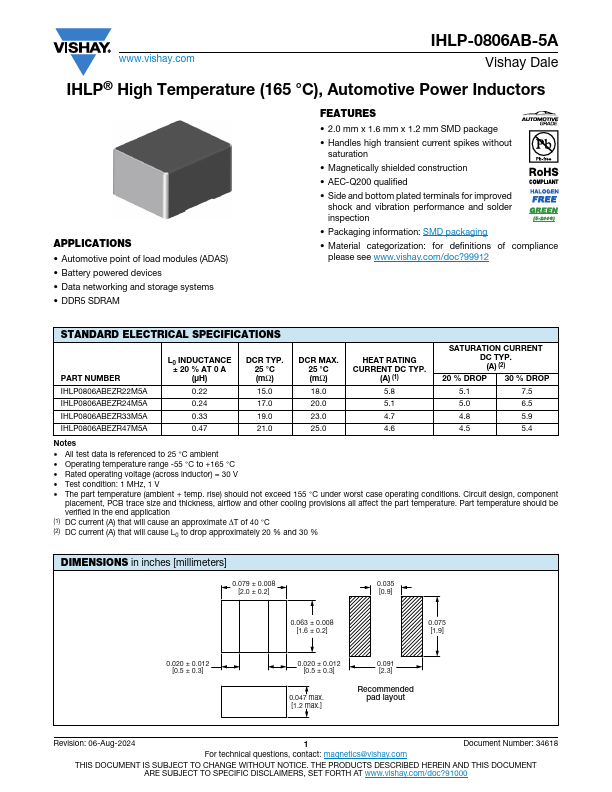IHLP-0806AB-5A Datasheet Preview