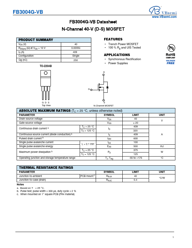 FB3004G Datasheet Preview