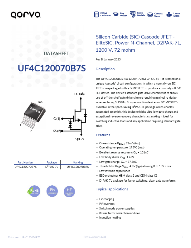 UF4C120070B7S Datasheet Preview