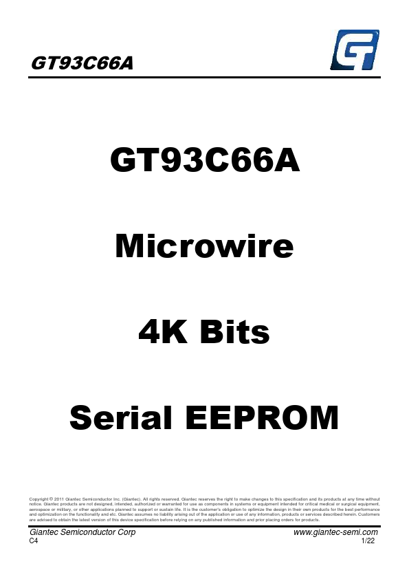 GT93C66A Datasheet Preview