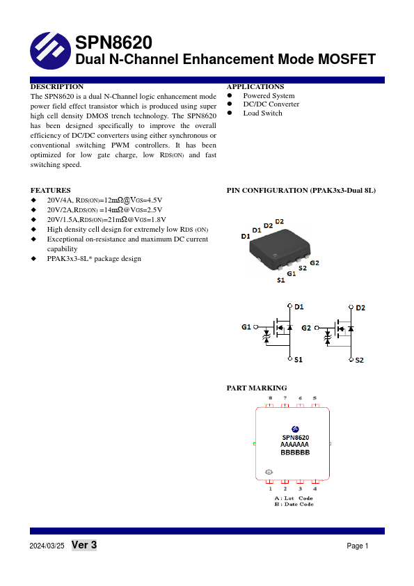 SPN8620 Datasheet Preview
