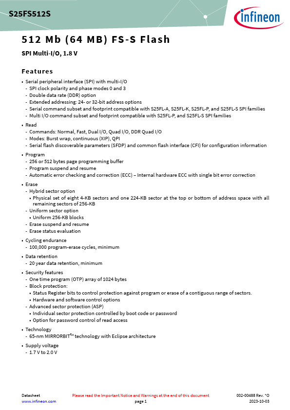 S25FS512S Datasheet Preview