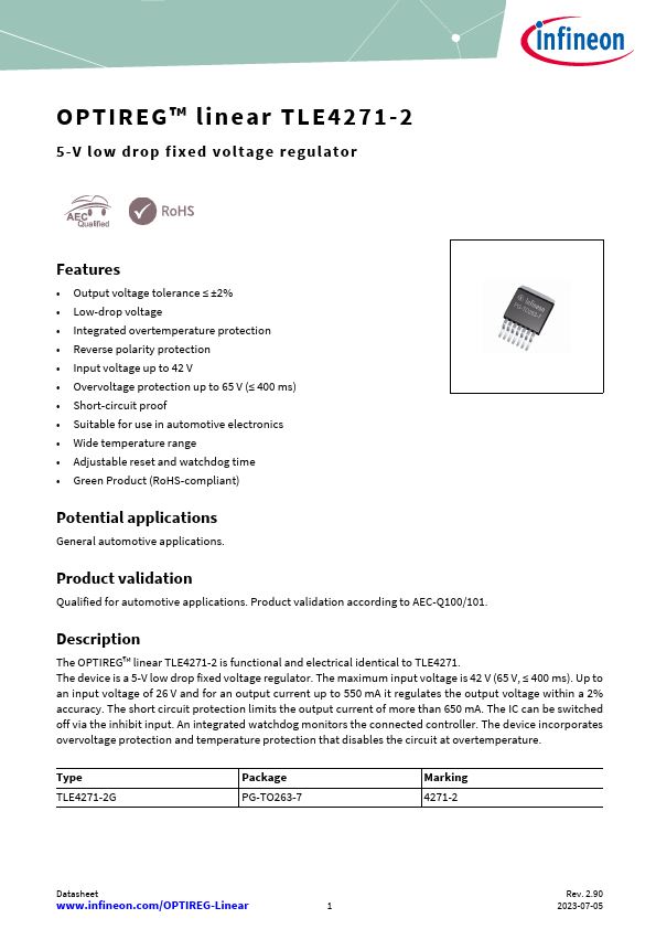 TLE4271-2 Datasheet Preview