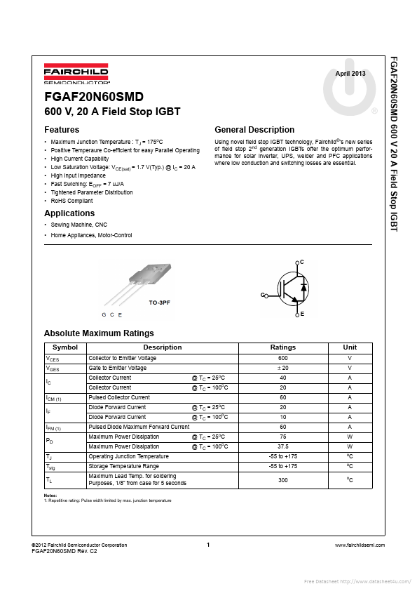 FGAF20N60SMD