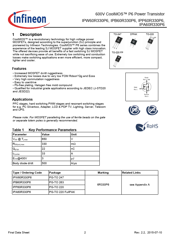 IPP60R330P6