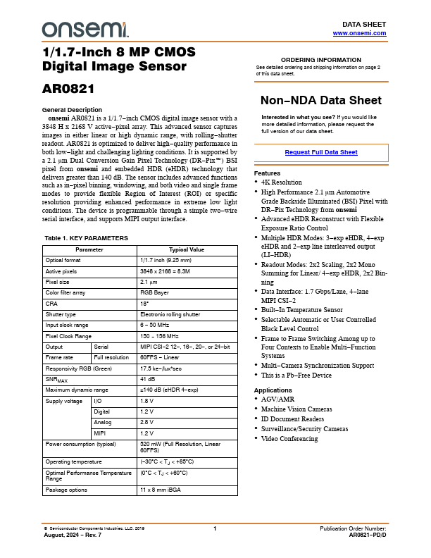 AR0821 Datasheet Preview