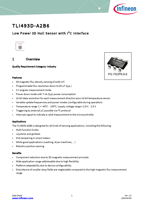 TLI493D-A2B6 Datasheet Preview