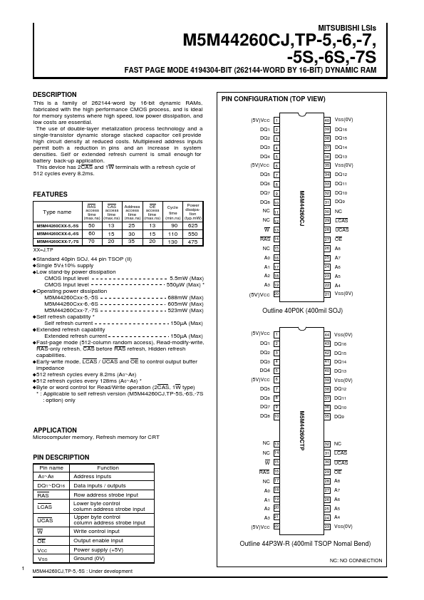 M5M44260CTP-5