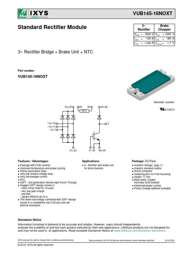 VUB145-16NOXT Datasheet Preview