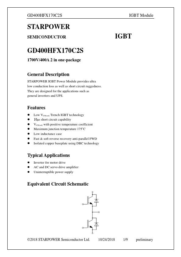 GD400HFX170C2S Datasheet Preview