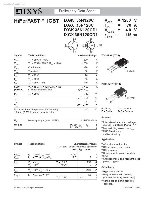 IXGX35N120C