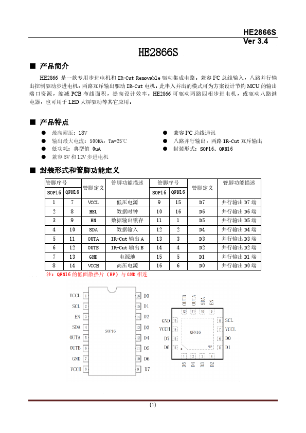 HE2866S Datasheet Preview