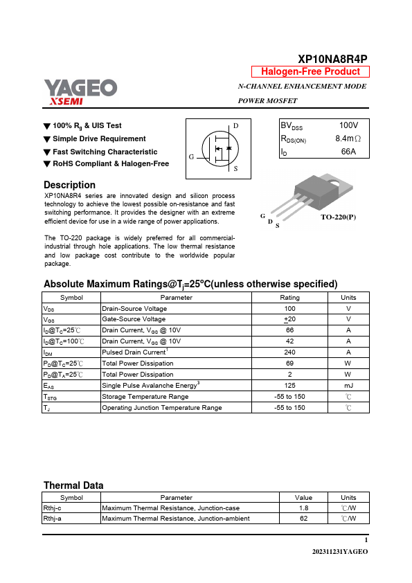 XP10NA8R4P Datasheet Preview