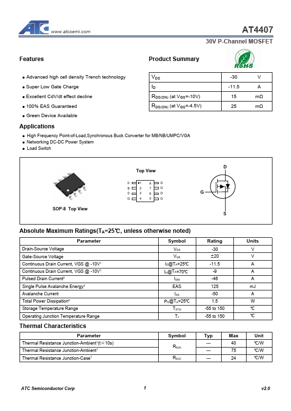 AT4407 Datasheet Preview