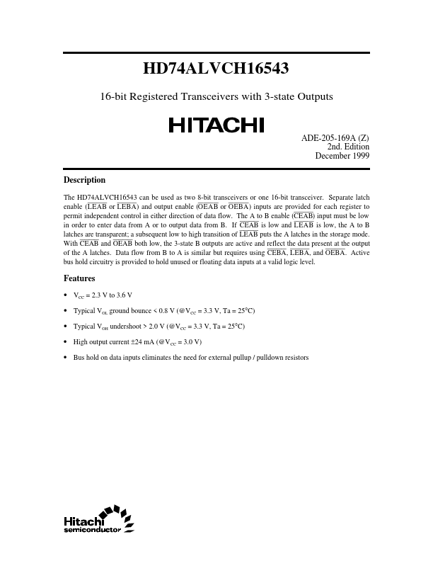 HD74ALVCH16543