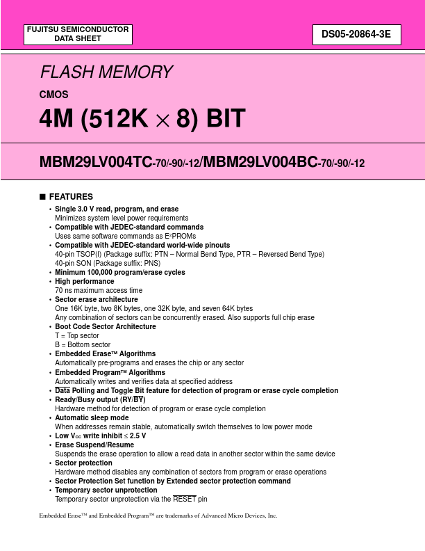 MBM29LV004TC-12
