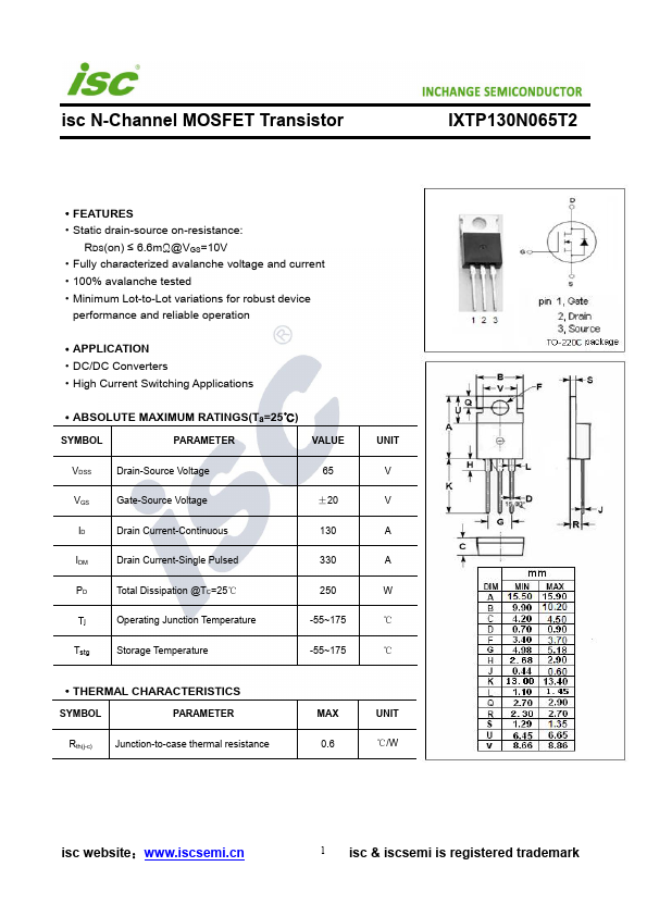 IXTP130N065T2