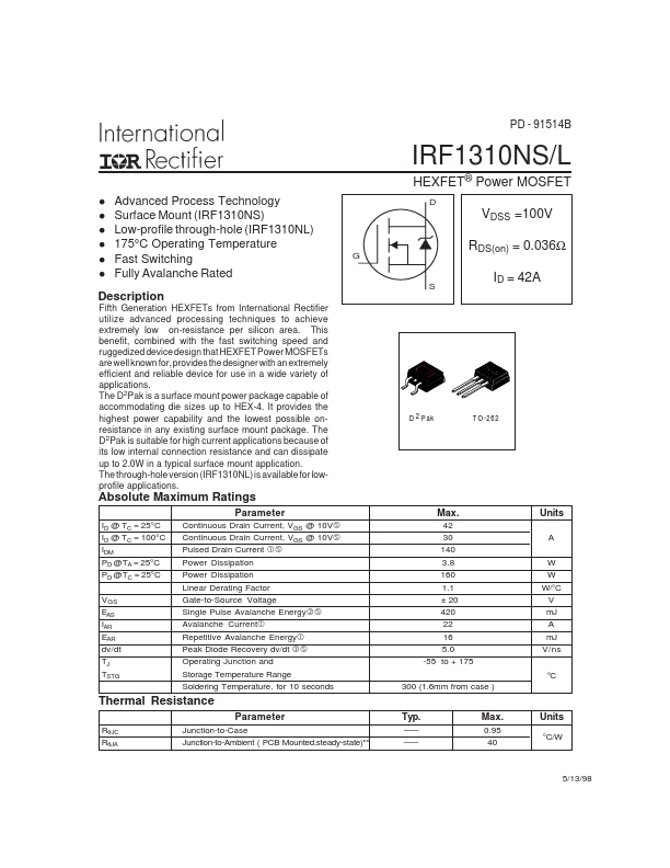 IRF1310NL