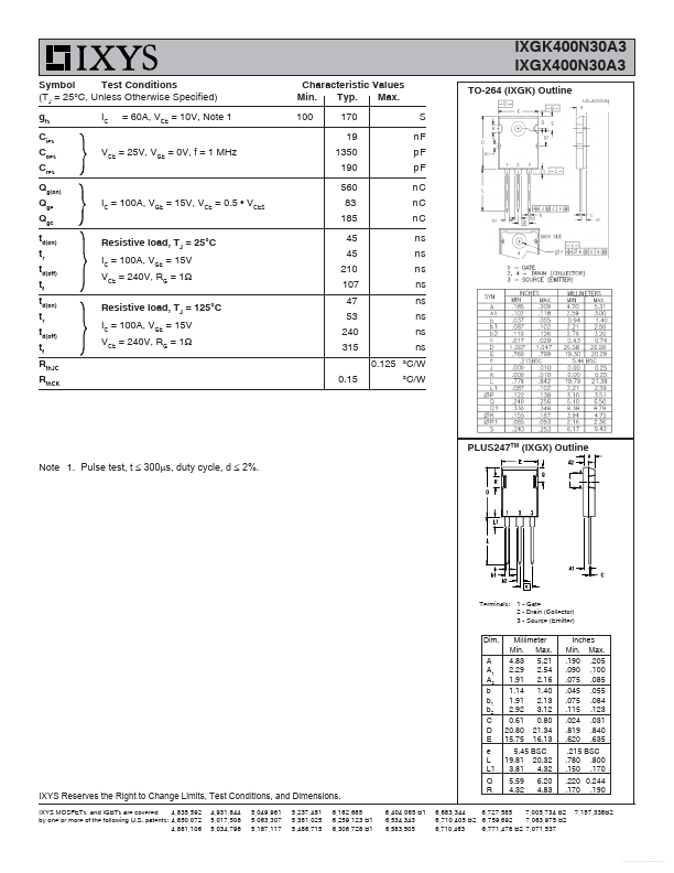 IXGX400N30A3