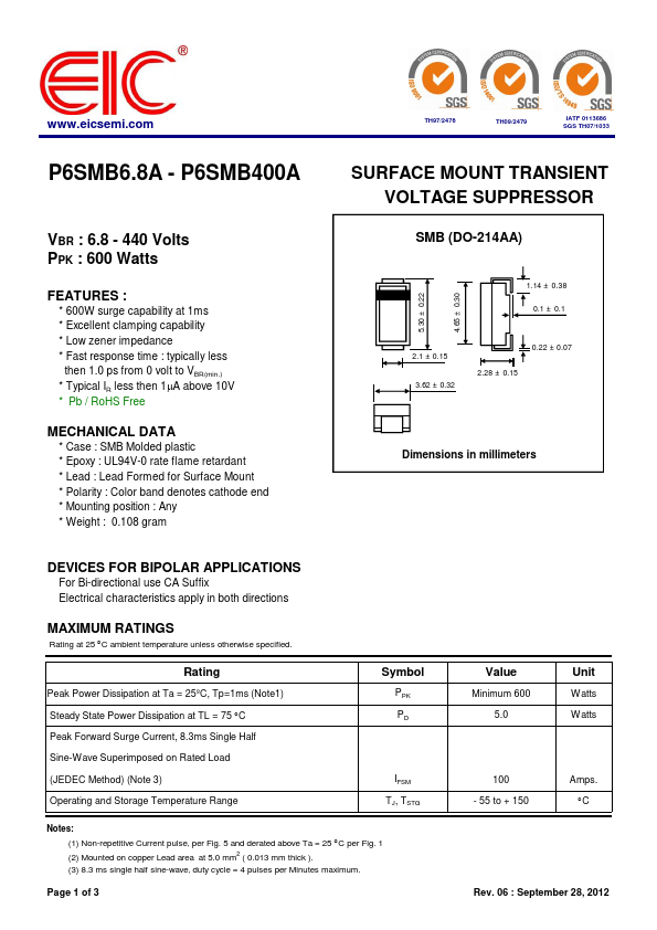 P6SMB100A