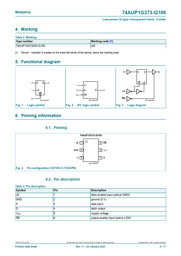 74AUP1G373-Q100