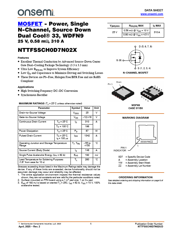 NTTFSSCH0D7N02X Datasheet Preview