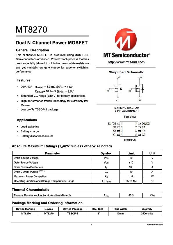 MT8270 Datasheet Preview