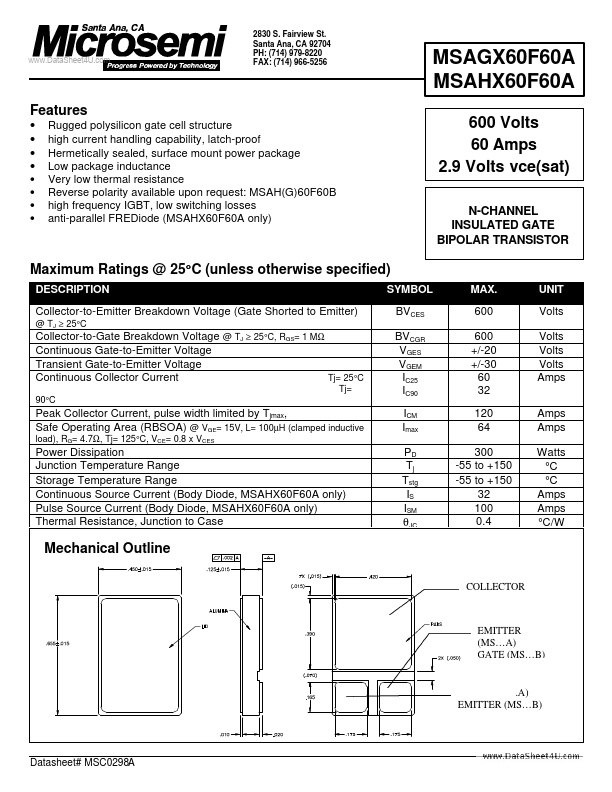 MSAHX60F60A