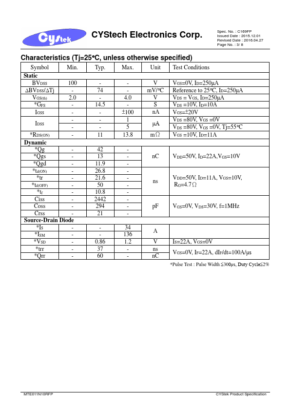 MTE011N10RFP