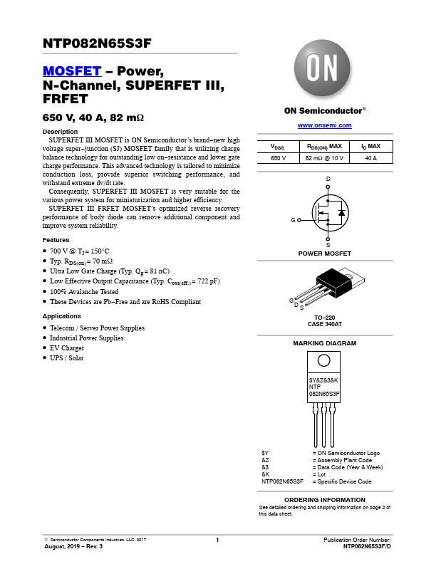 NTP082N65S3F