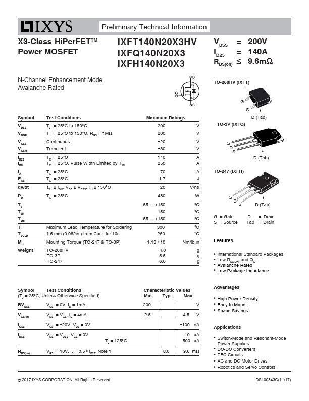 IXFQ140N20X3