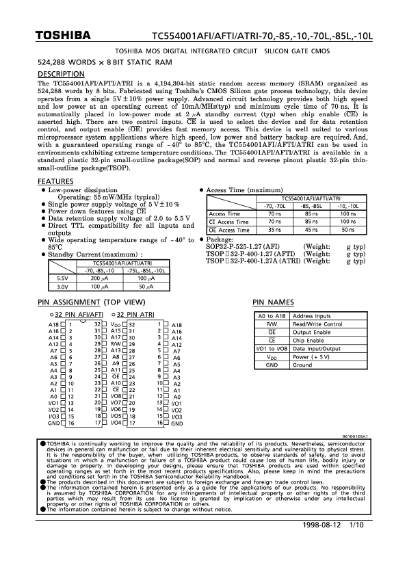 TC554001AFTI-85