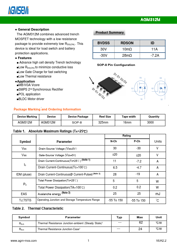 AGM312M Datasheet Preview