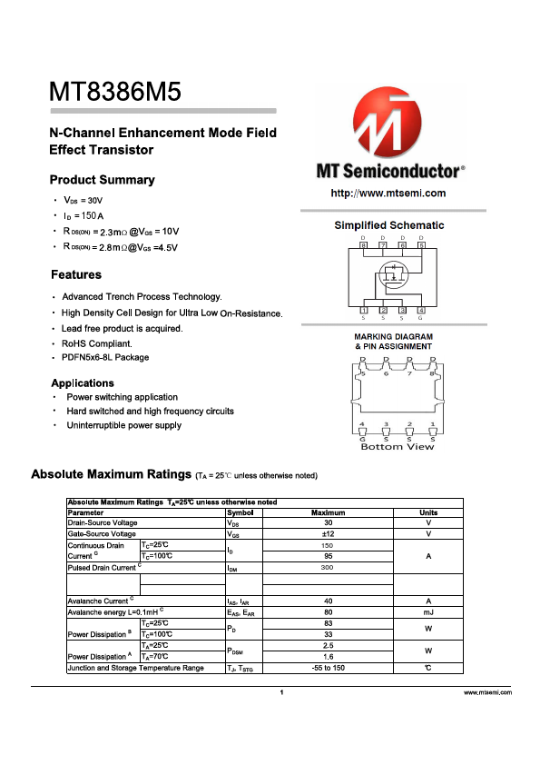 MT8386M5 Datasheet Preview