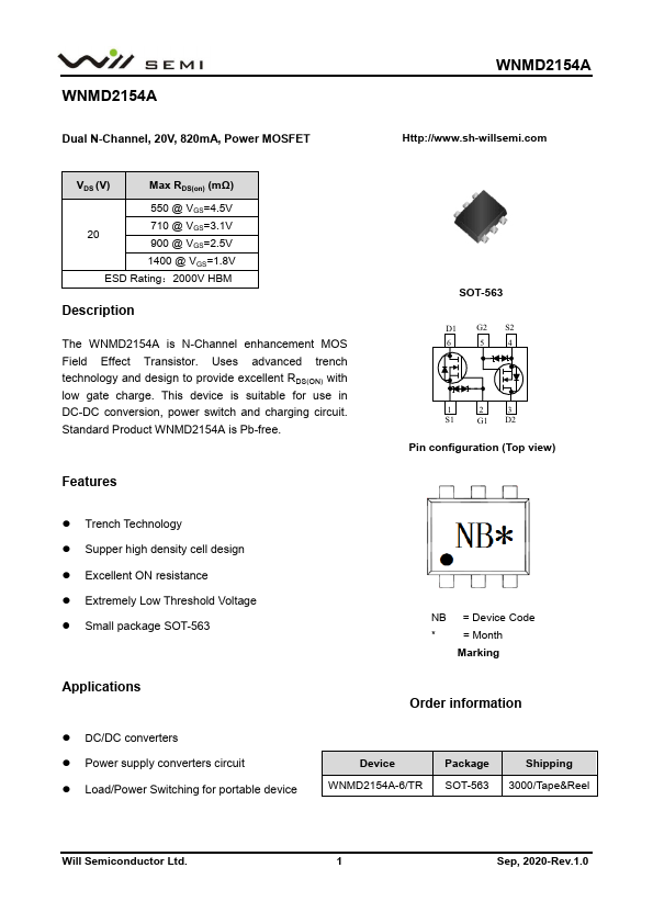 WNMD2154A Datasheet Preview
