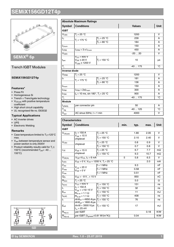 SEMiX156GD12T4p