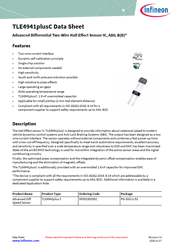 TLE4941plusC Datasheet Preview