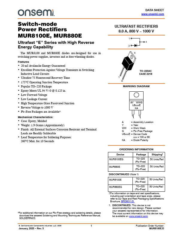 MUR8100E Datasheet Preview