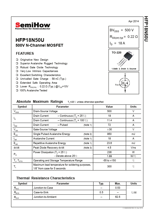 HFP18N50U