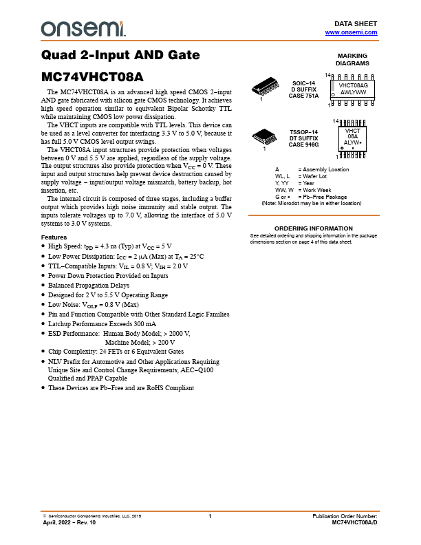 MC74VHCT08A
